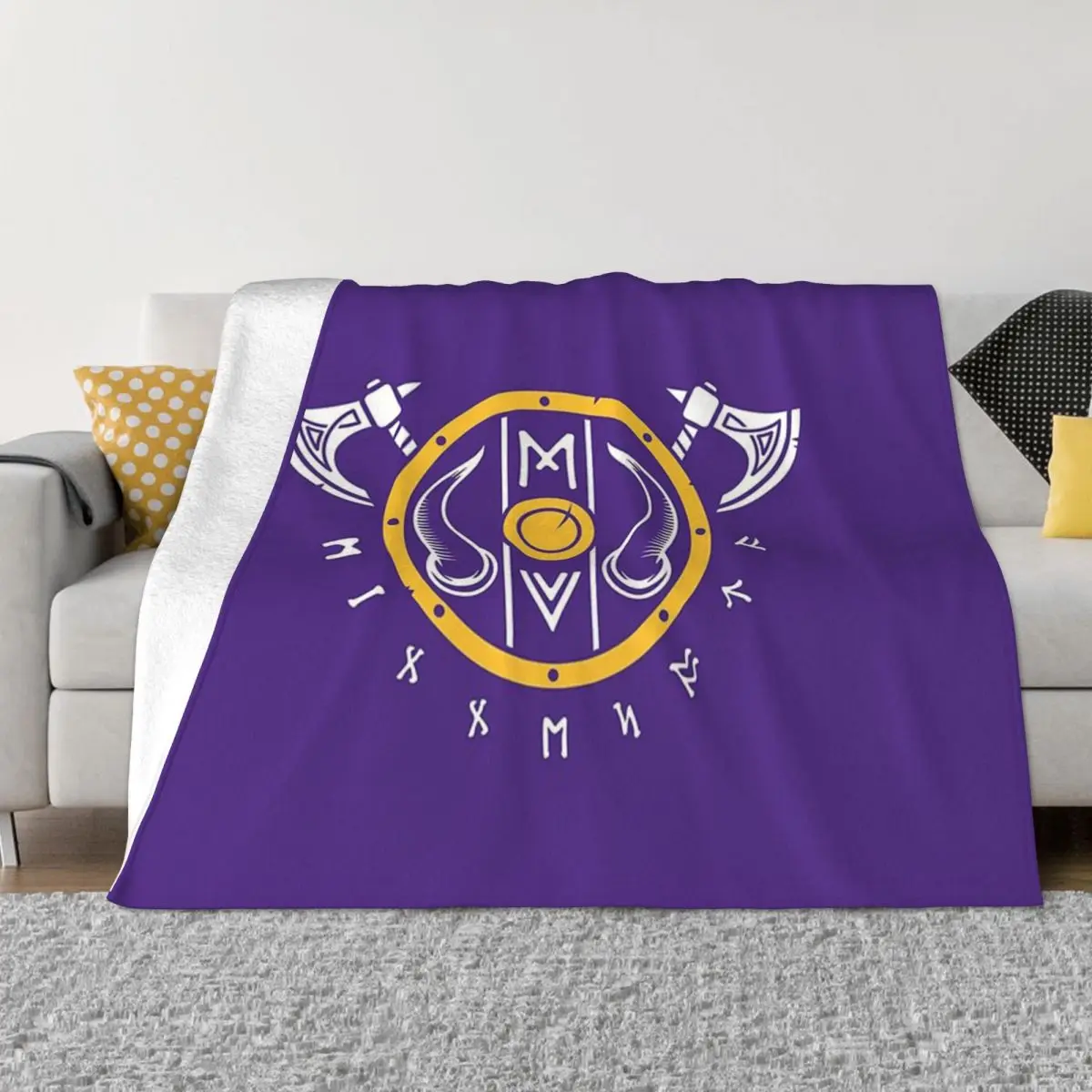 

Пиратское фиолетовое одеяло Vikings, Фланелевое удобное мягкое флисовое покрывало