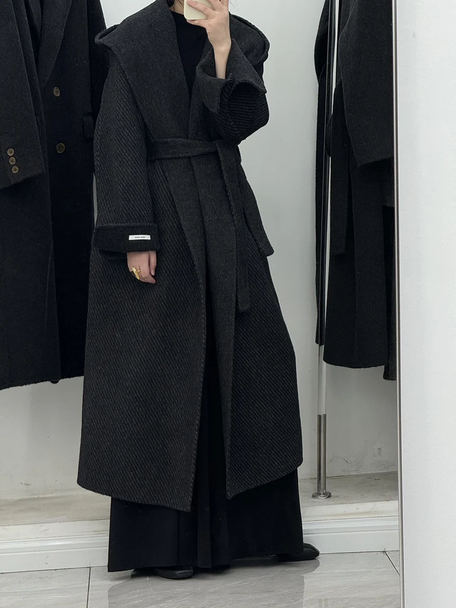 TWOTWINSTYLE однотонные лоскутные шикарные плащи с поясом для женщин длинные рукава