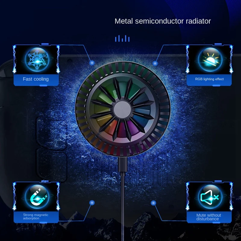 For Steam Deck Game Console Cooler Magnetic Suction Speed Cooling ROG Ally Gaming Parts