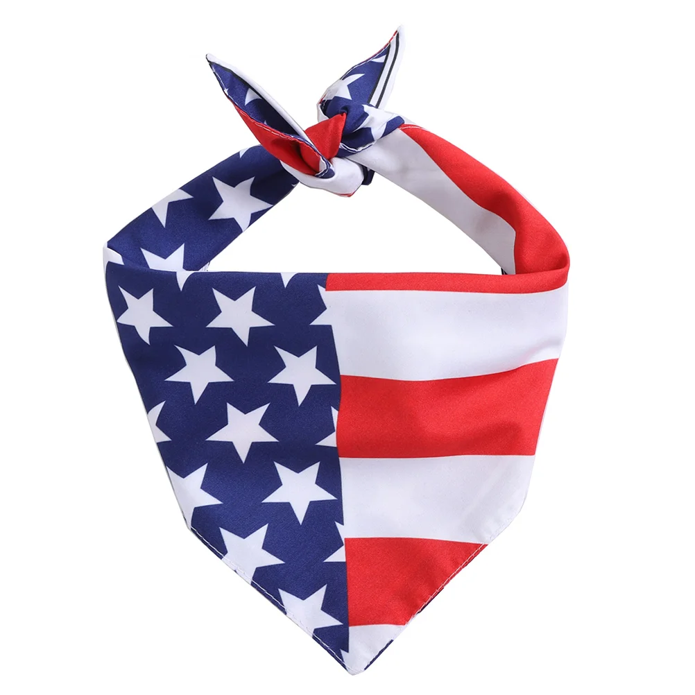 

Треугольный шарф на День Независимости, праздничный слюнявчик из ткани, для маленьких собак, американский флаг, слюнявчик для домашних животных, бандана, украшение