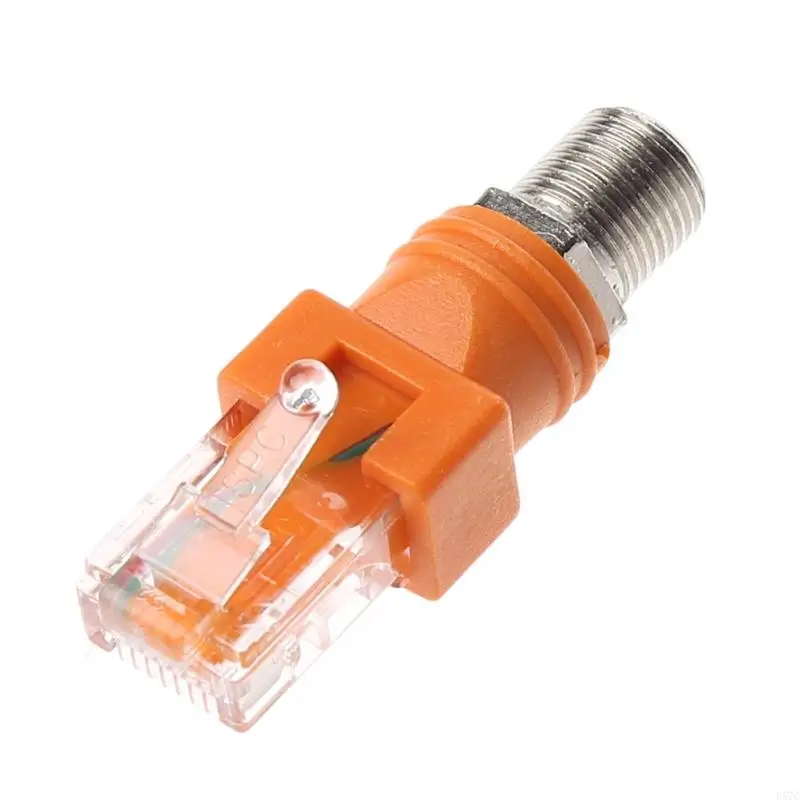 Фото D57C Переходник конвертера RF в RJ45 F «мама» на RJ45 «папа» Коаксиальный цилиндрический переходник Разъем-адаптер Коаксиальный №5