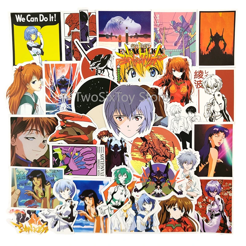 

Наклейки-этикетки для мотоцикла, ноутбука, компьютера, автомобиля, детские игрушки, наклейки на холодильник, 10/30/50 шт./упак. Евангелион