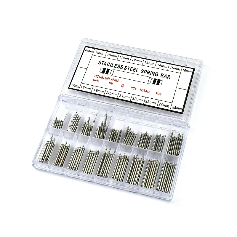 270 360 шт. 8-25мм Пружинные штыри для ремешка часов из нержавеющей стали, инструмент для снятия аксессуаров и ремонта