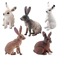 rabbit figures for easter figure farm rabbit model toys cute mini animal figurine educational toys gift bunny sculpture