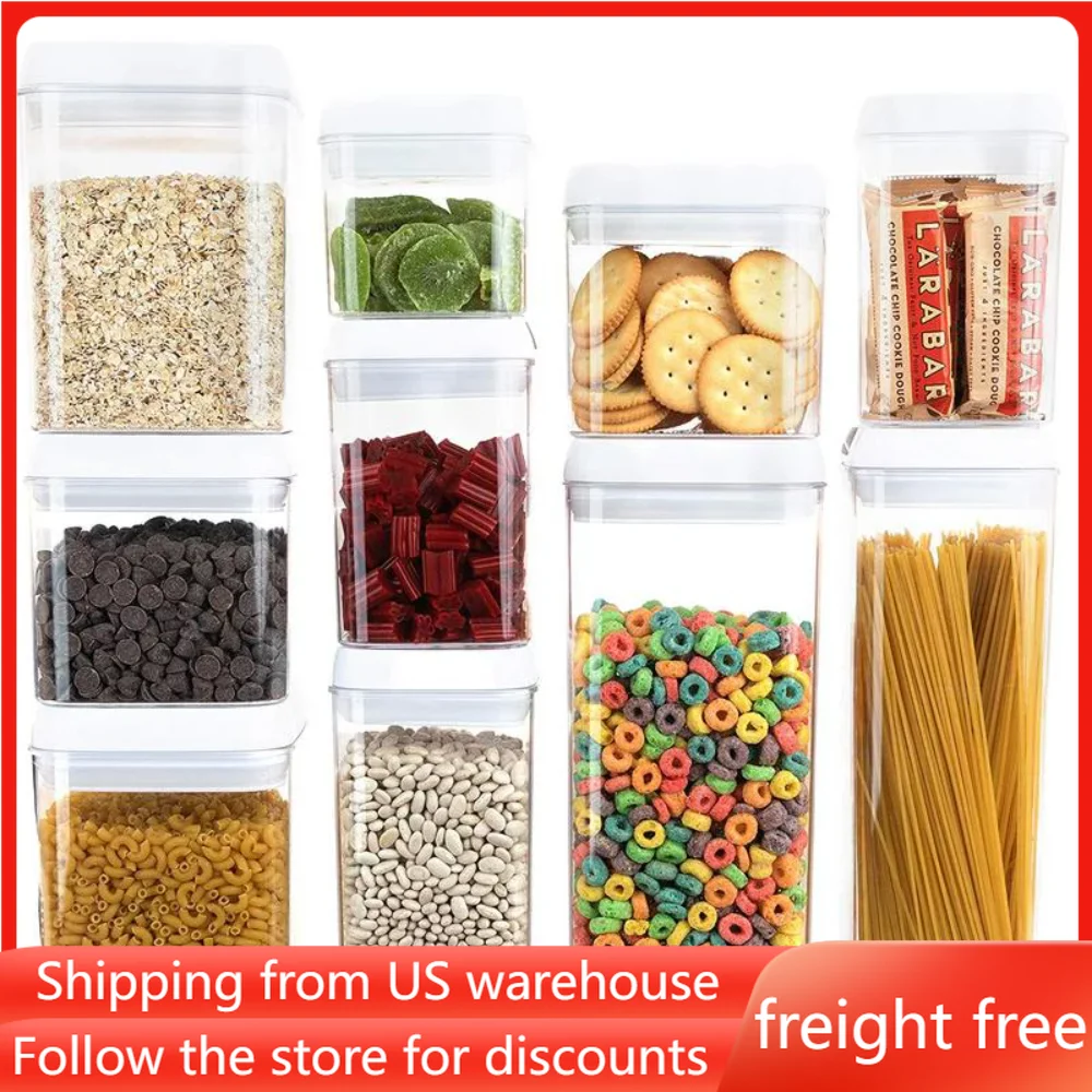 

10-Piece 57.9-Cup Plastic Food Storage Container Set Free Shipping Jar BPA Free With Airtight Lids Kitchen Organizer Clear Box