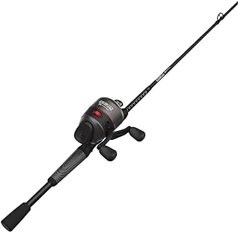 

Rhino Tough Spincast Reel and 2-Piece Fishing Rod Combo, Durable E-Glass Rod with ComfortGrip Handle, Quickset Anti-Reverse Fish