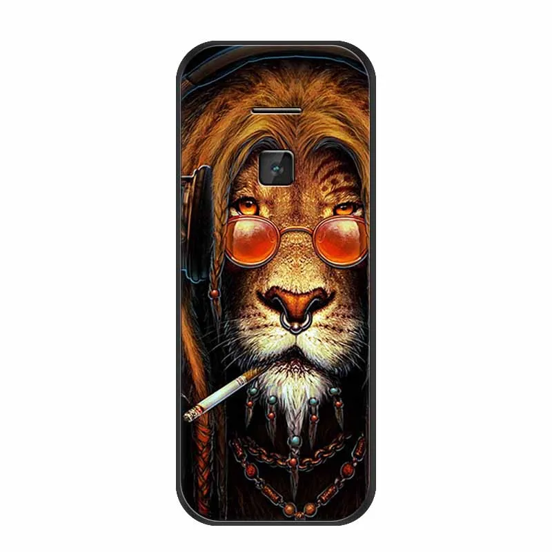 Чехол для Nokia 225 4G 2020 черный силиконовый мягкий чехол с рисунками животных из ТПУ