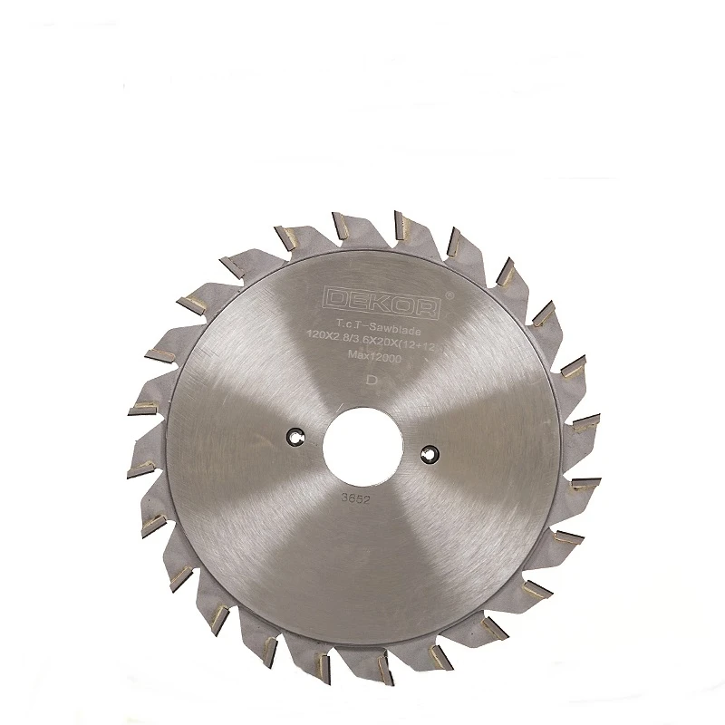 

120 Z12 + 12 алмазная пила PCD, циркулярное двойное пильное полотно, регулируемое пильное полотно для резки древесины