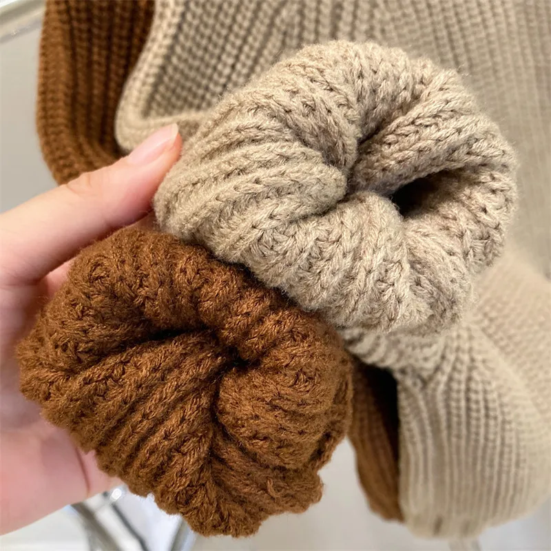 Fall Winter Kids Sweaters Thicken Warm Girls Half High Collar Knitwear Boys Brief Loose Pullover