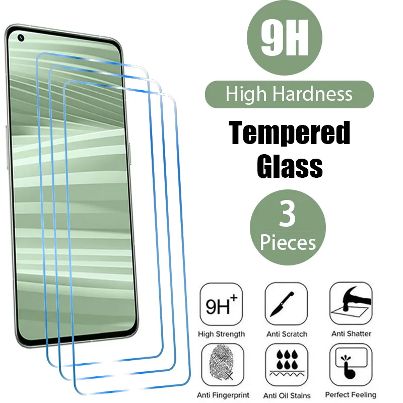

3 шт. закаленное стекло для Realme GT 2 Pro 8i Q3S Q3T защита для экрана на Realme GT Neo 2 2T 8 7 Q3 Pro C21 C21Y C35 Стекло для телефона