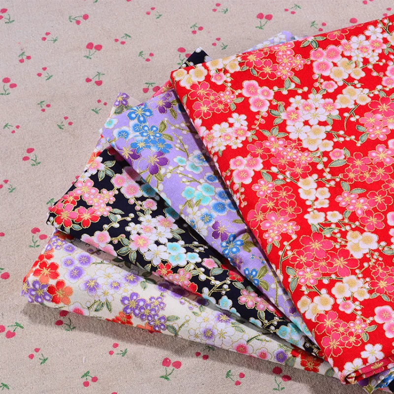 

50*148cm Japanese Style Bronzing 100% Cotton Fabrics Home Handmade Patchwork DIY for Sewing Crafts Bag Patchwork Meterial