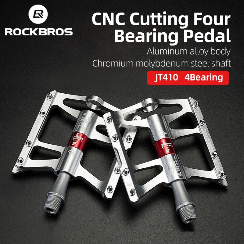 

Rockbros wholesale Cycling 4 Bearings Pedal Anti-slip Ultralight CNC MTB Bike Pedal Sealed Bearing Pedals Accessories JT410