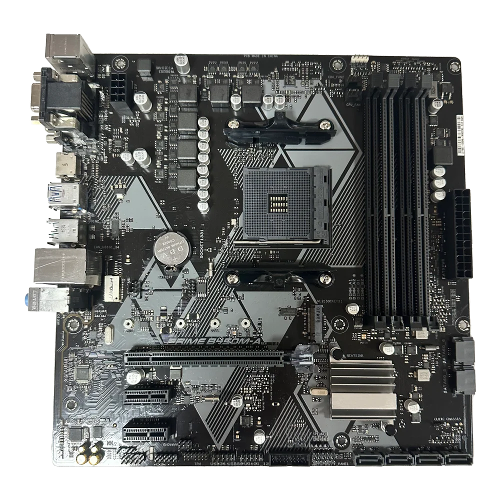 Дешевая оптовая продажа оригинальная игровая материнская плата B450M-A AM4 б/у с Aura Sync