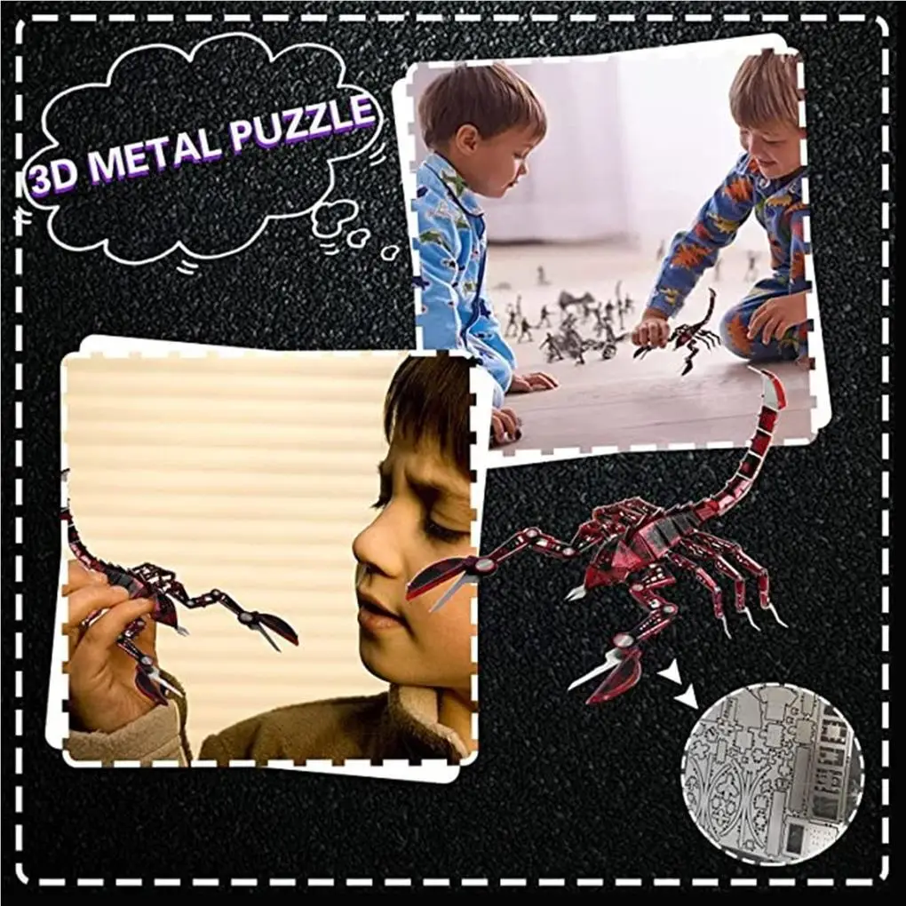 

Металлический 3D пазл-Скорпион, набор игрушек для детей, рукоделие, изысканные яркие сборные игрушки «сделай сам», развивающая игрушка