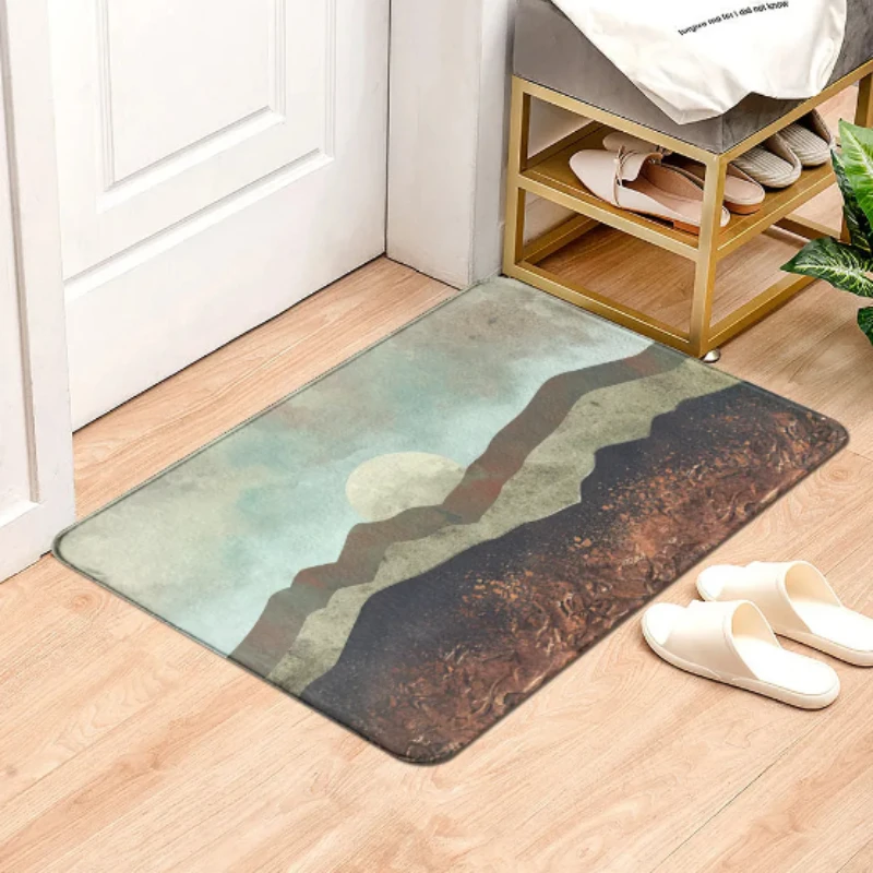 

Gradient Landscape Floor Mat, Flannel Soft and Comfortable, Non Slip Carpet, Living Room, Bedroom, Entrance, Universal Floor Mat
