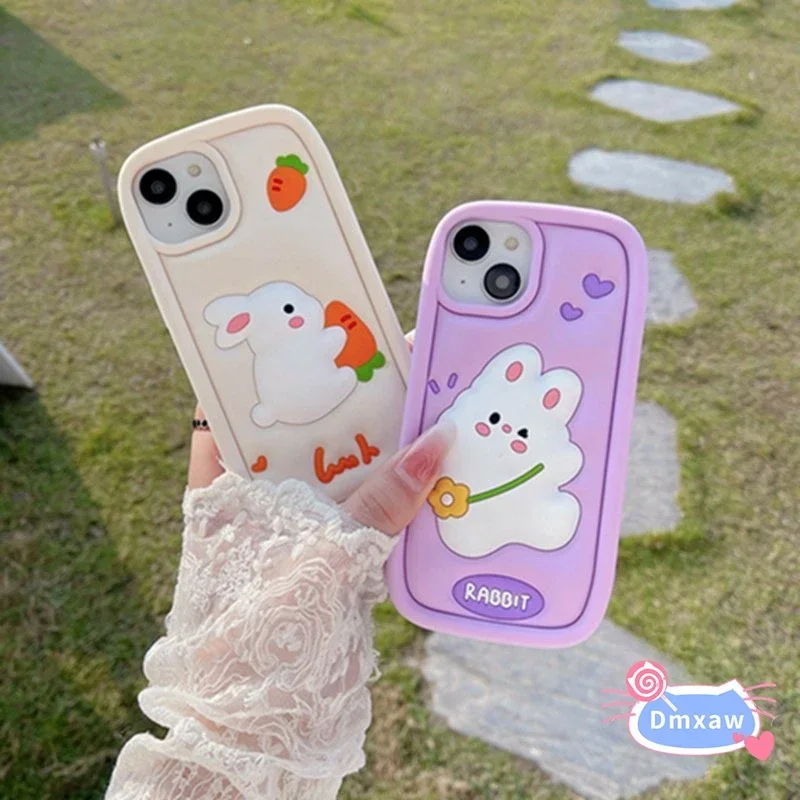 Милый 3D силиконовый чехол с кроликом для Vivo V23 женская модель V21 V21S S17 Pro S15 S10 S9E