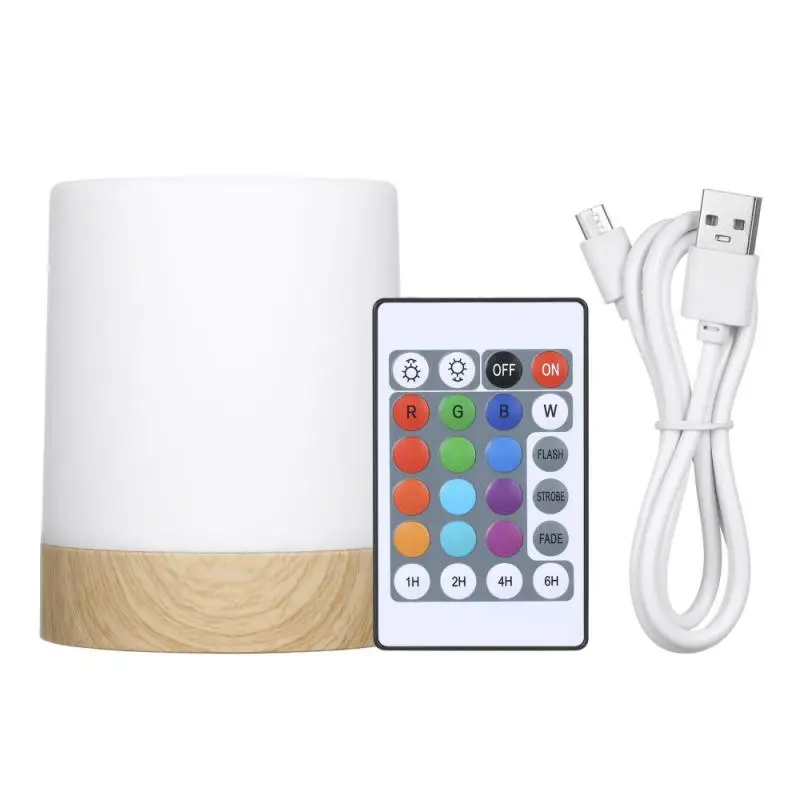 

Remote Control Night Light Rechargeable TouchBedroom Lamp Dimmable Table Lamp Smart Bedside Lamp RGB Color Decoration Light