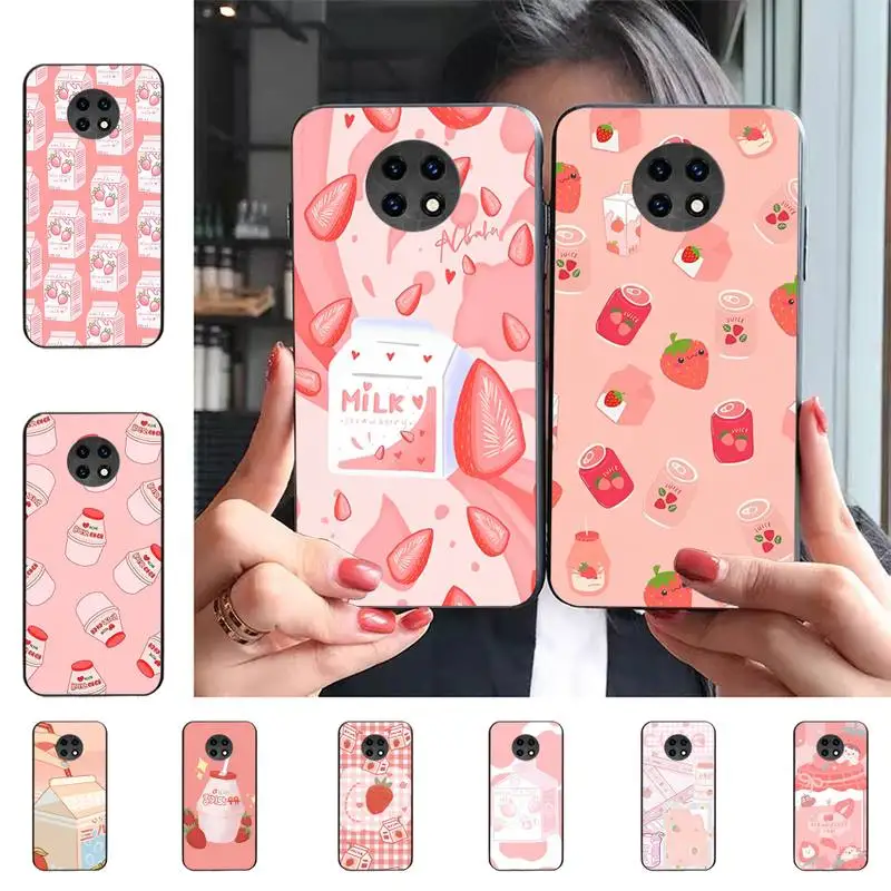 

Japanese Strawberry Milk Phone Case for Samsung S20 lite S21 S10 S9 plus for Redmi Note8 9pro for Huawei Y6 cover