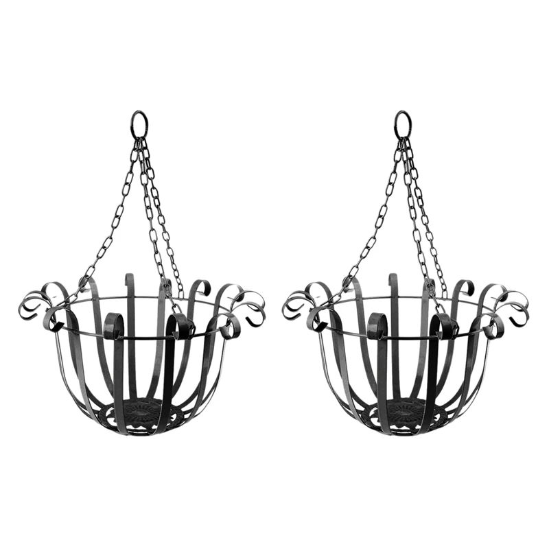 

2X European Style Wall Hanging Flower Pot Support Bracket Hook Iron Hanger Plants Holder Balcony Home Decor