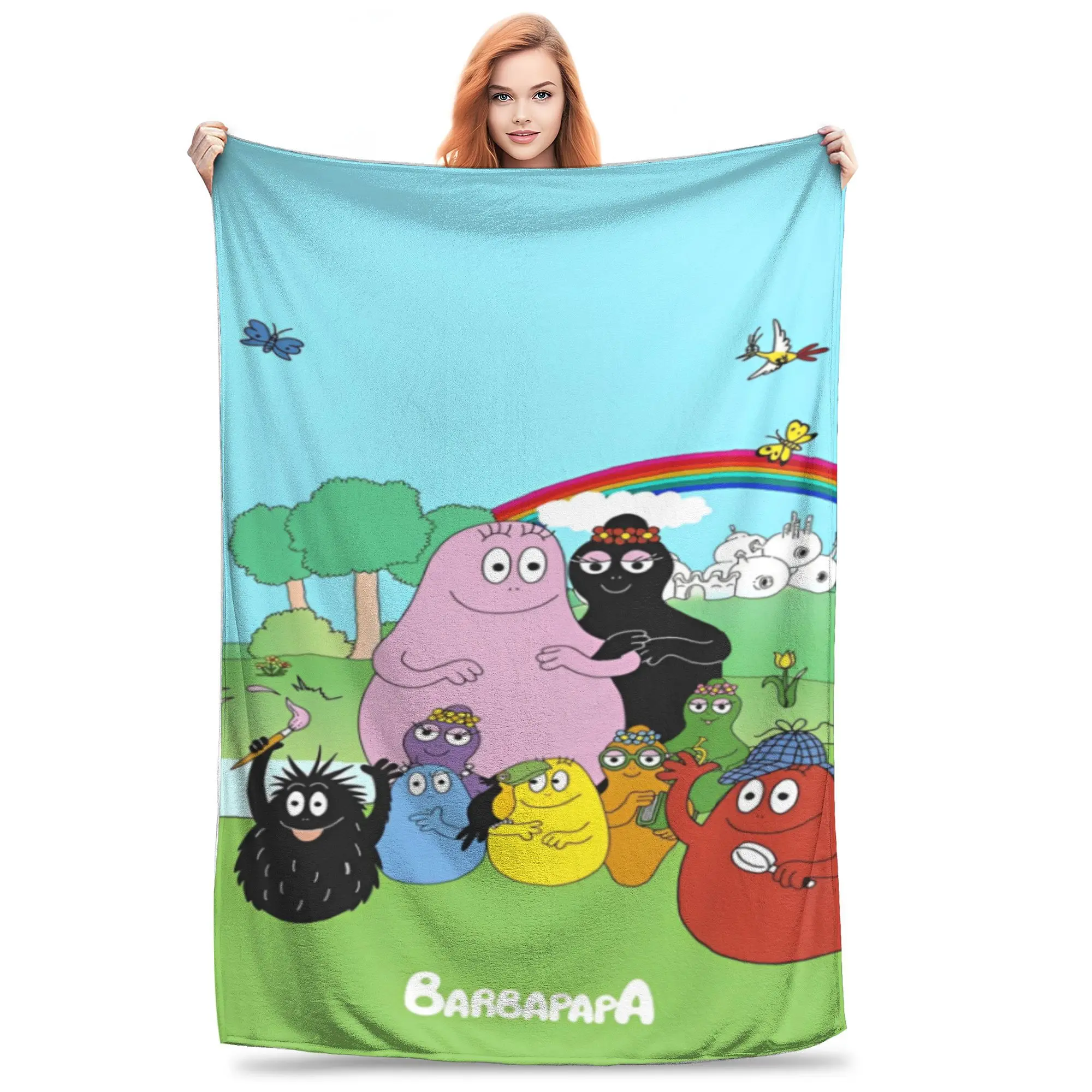 Стильные Мультяшные одеяла барбапапа супер мягкие искусственные машинная