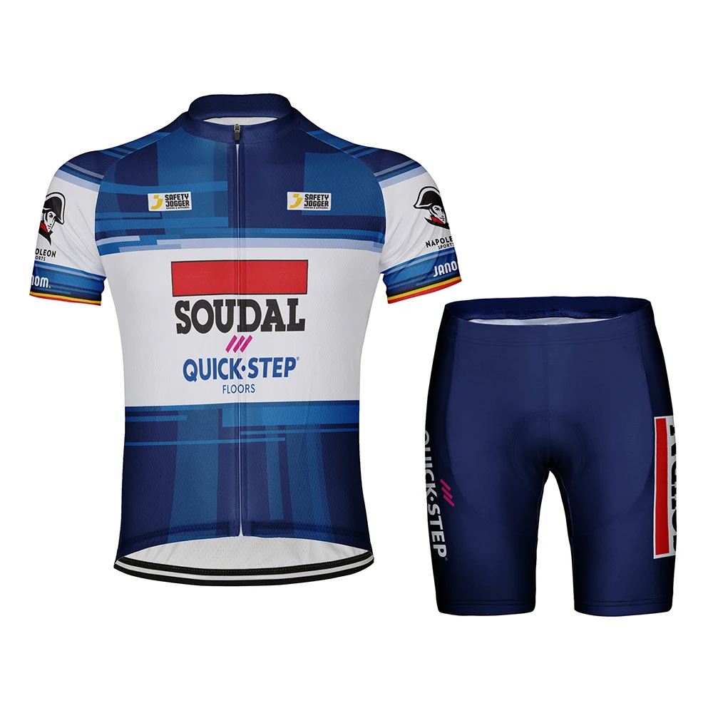 

Men's 2023 Belgium Team Soudal Quick Step Cycling Jersey Set Bib Shorts Suit Bicycle Wear MTB Downhill Road Bike Kits Clothing