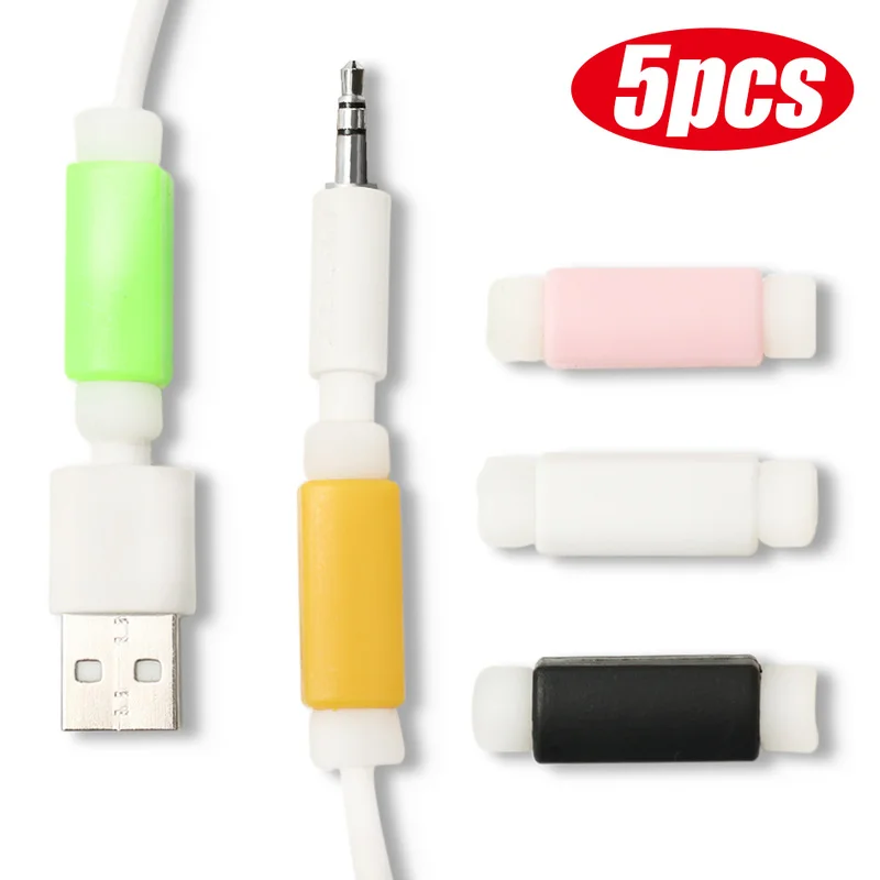 

Cable Protector Cover Random Colors Data Line Protective Sleeve for Phone USB Charger Cord Winder Protection Accessories