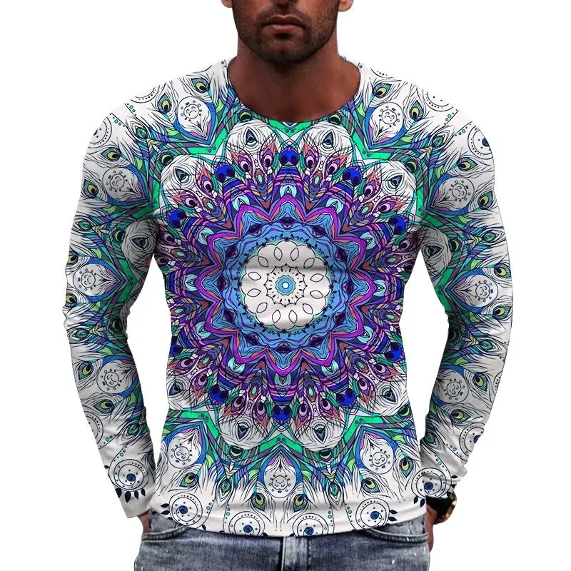 

Футболка мужская с длинным рукавом и круглым вырезом, в стиле хип-хоп