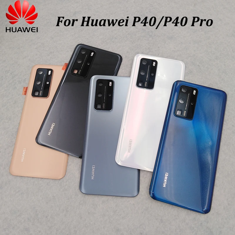 

Original Glass Battery Back Cover For Huawei P40 Pro ELS-NX9 Rear Panel Door Housing Case For P40 ANA-AN00 P40PRO & Camera Lens