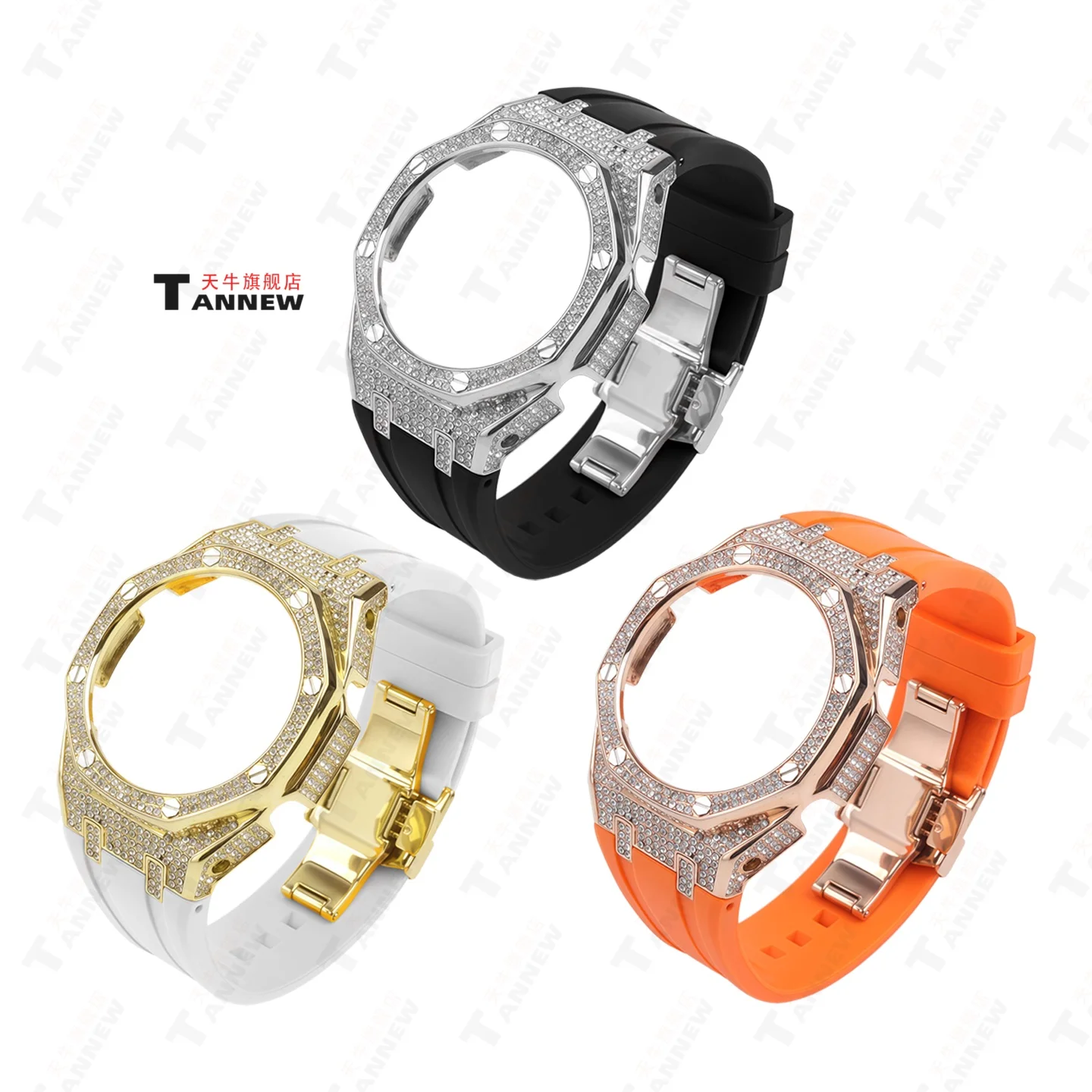 Комплект для модификации часов из нержавеющей стали, совместимый с Casio G-Shock GA2100 GMA-S2100, металлический корпус, ремешок из резины FKM. (art.: 3920dc97a07d1) - 3920dc97a07d1