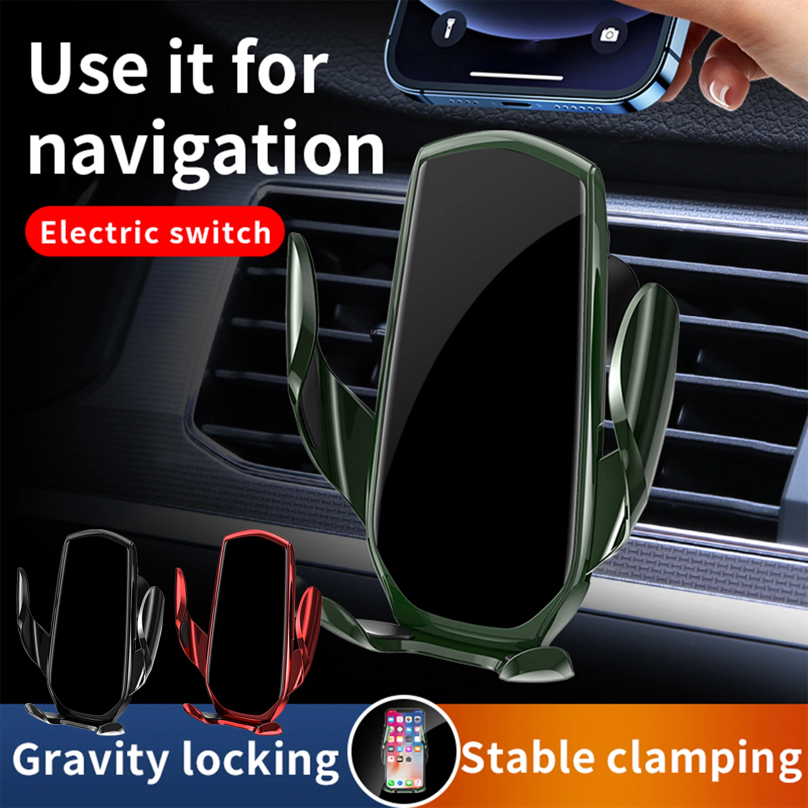 

Gravity Car Holder For Phone Air Vent Clip Mount Mobile Stand 360° Rotatable GPS Support For iPhone 13 12 Pro Max Huawei Xiaomi