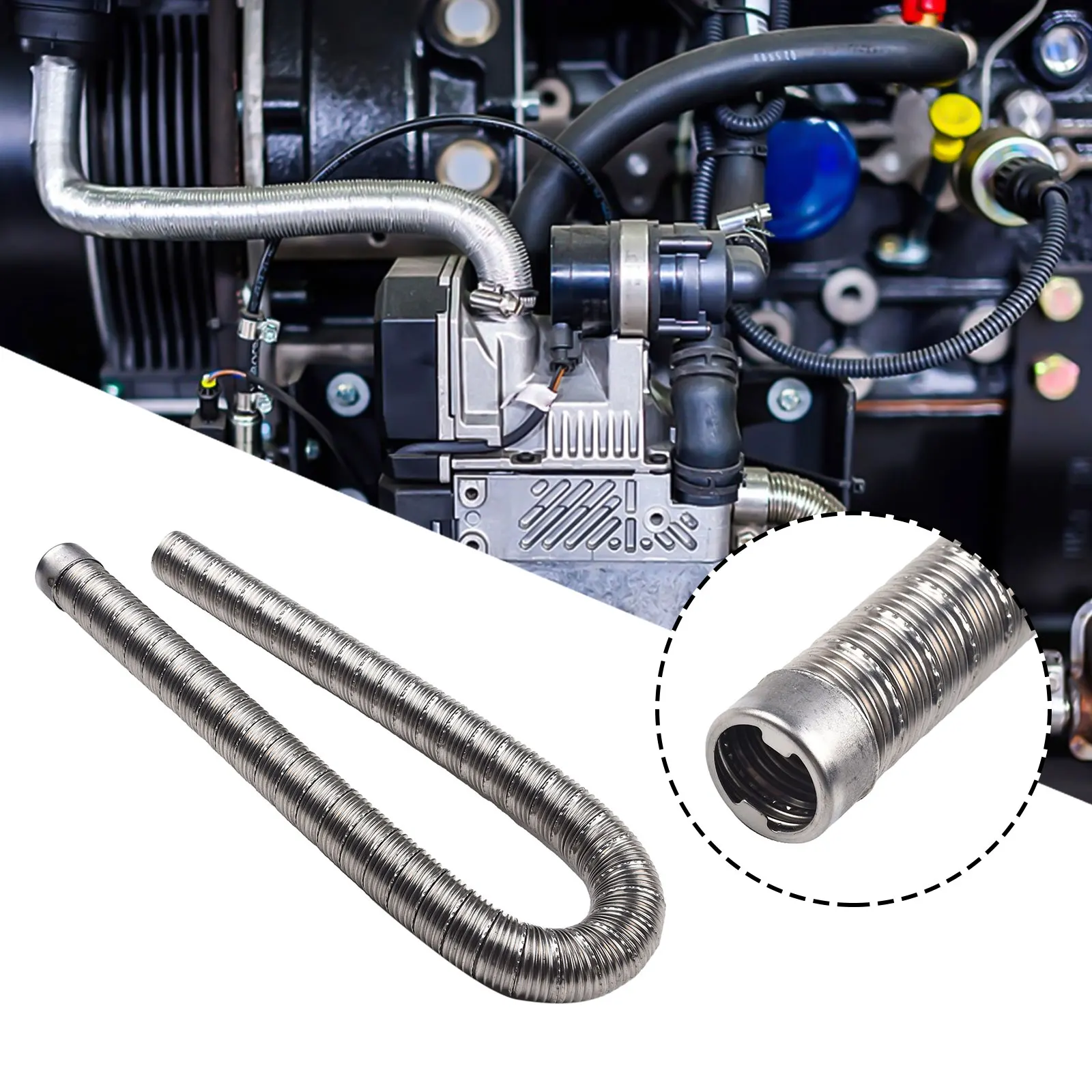 Выхлопная труба воздухонагревателя из нержавеющей стали с торцевой крышкой 1 шт.