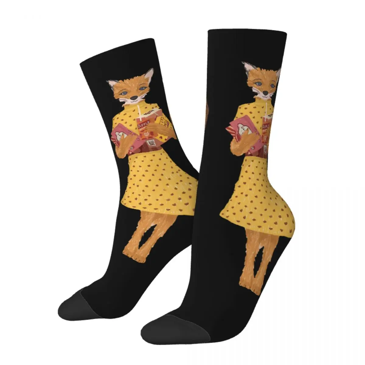 Забавные счастливые мужские носки чтение и съедать в стиле ретро Харадзюку