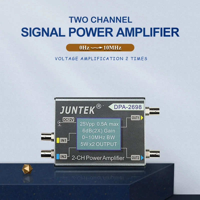 

JUNTEK DPA-2698 High Power DDS Function Signal Generator Power Amplifier DC Power Amplifier 10MHz Signal Generators Dual Channel