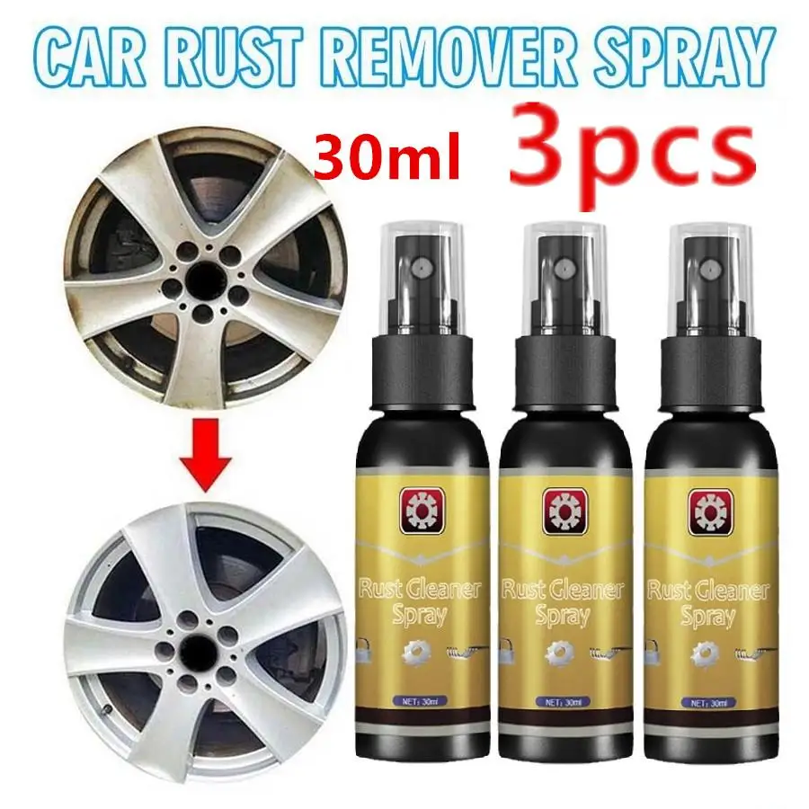 

3x 30ml Car Rust Remover Spray Automotive Wheel Rim Metal Parts Anti-rust Car Wash Maintenance Multi-Purpose Rust Cleaning Agent