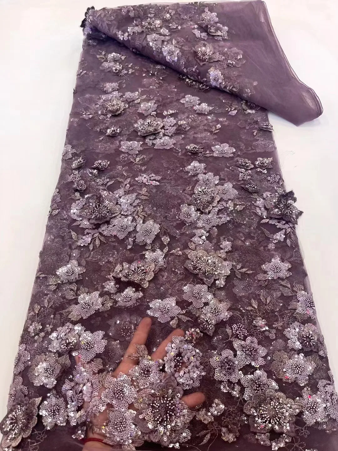 Африканская кружевная ткань с бисером и блестками нигерийская французская