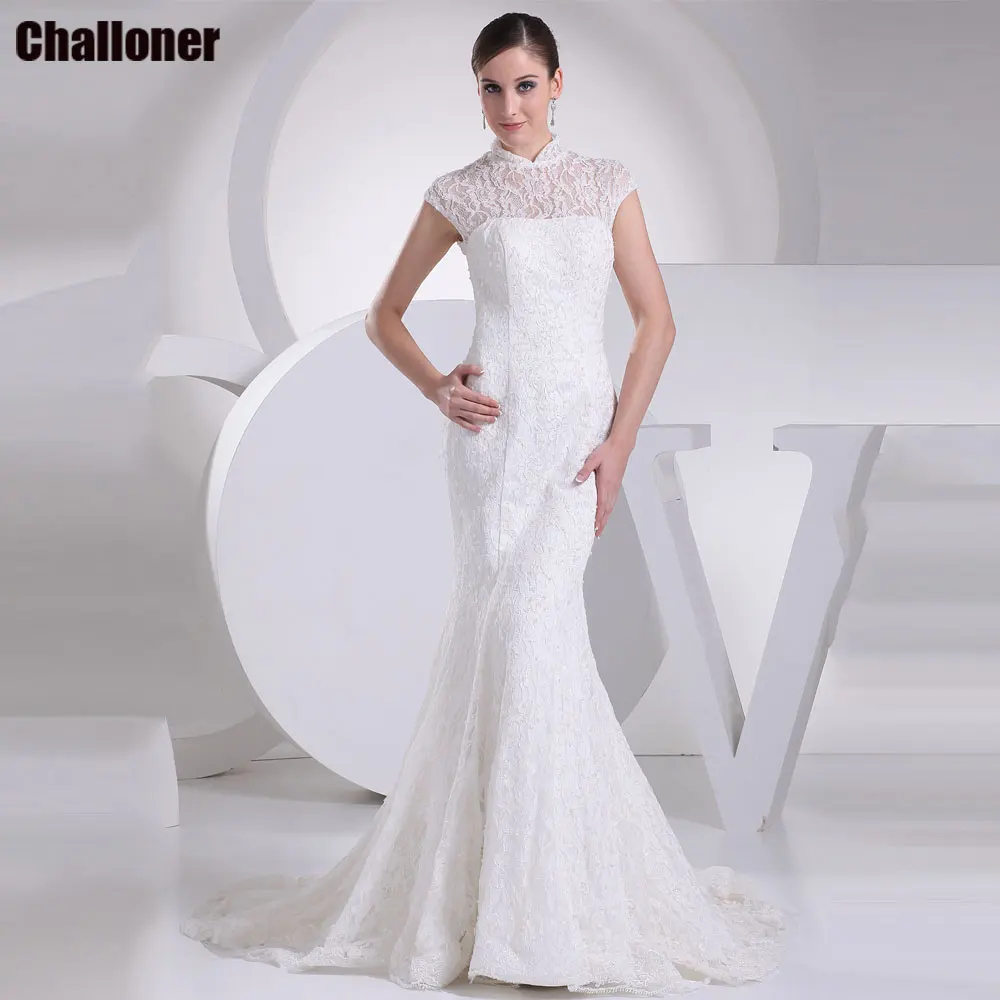 

Элегантное свадебное платье без рукавов Challoner 2022 с юбкой годе для женщин Кружевная аппликация из бисера Свадебные платья со шлейфом платья