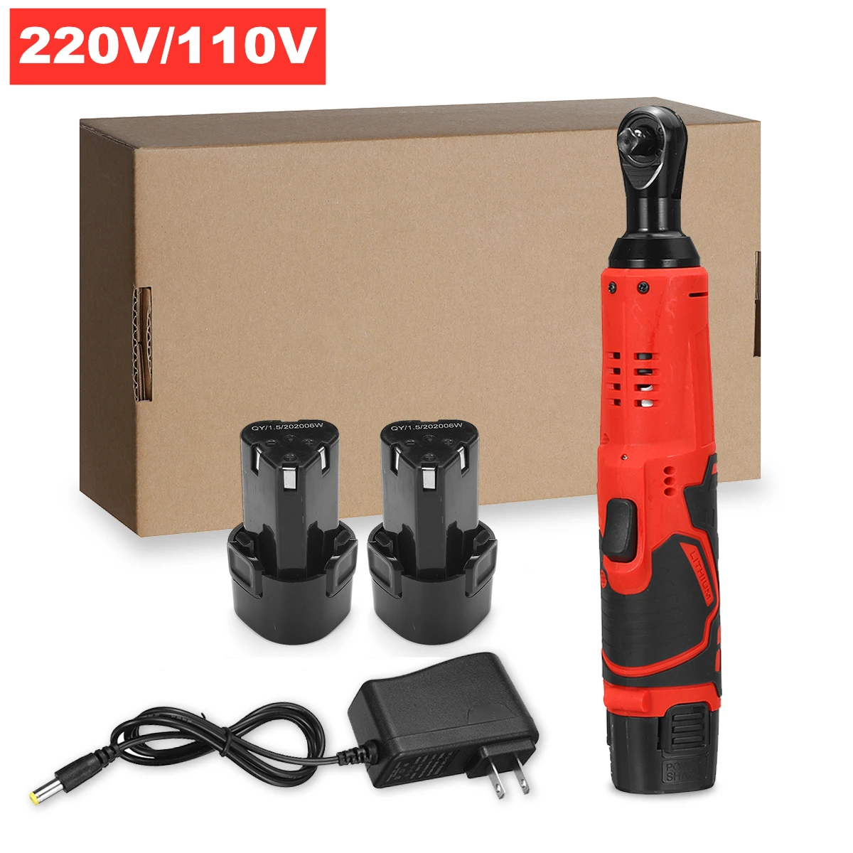 

65N.M Cordless Electric Wrench 3/8" Ratchet Wrench Set Angle Drill Screwdriver to Removal Screw Nut Car Repai