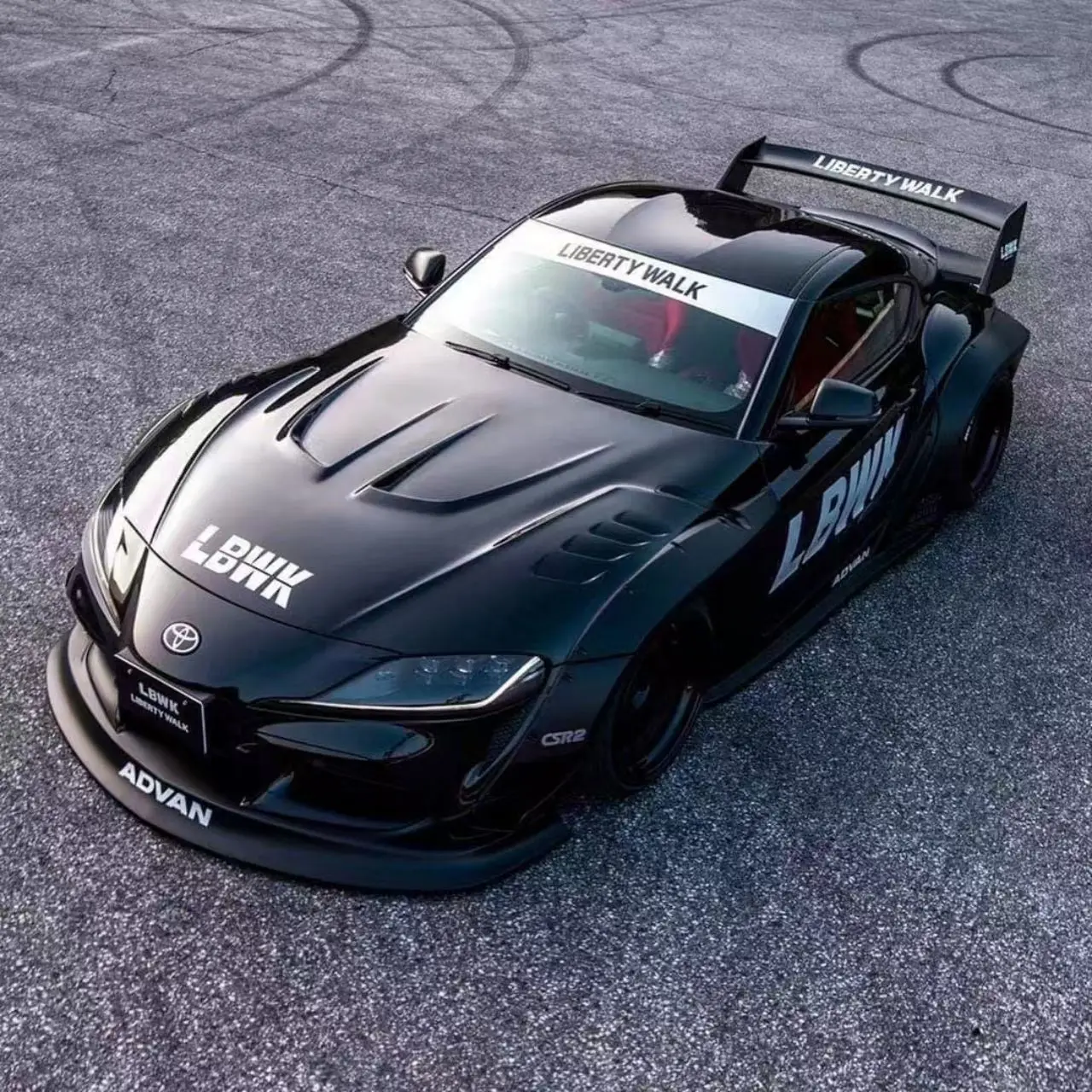 Фото Для Toyota GR Supra A90 A91 Mk5: Капот (крышка двигателя) из карбона/FRP в стиле LB, аксессуары для автомобиля, 2019+ №2