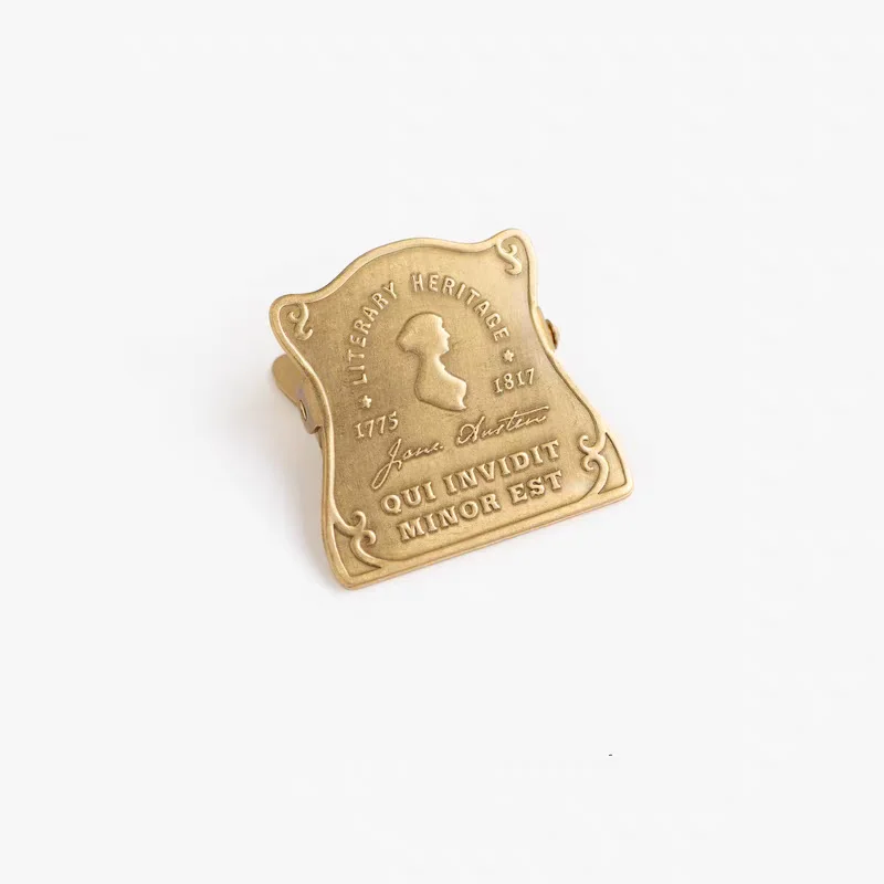 

Винтажный латунный зажим для журнала с металлическими зажимами для хранения на тему Джейн Остин, зажим для сумки-закладки