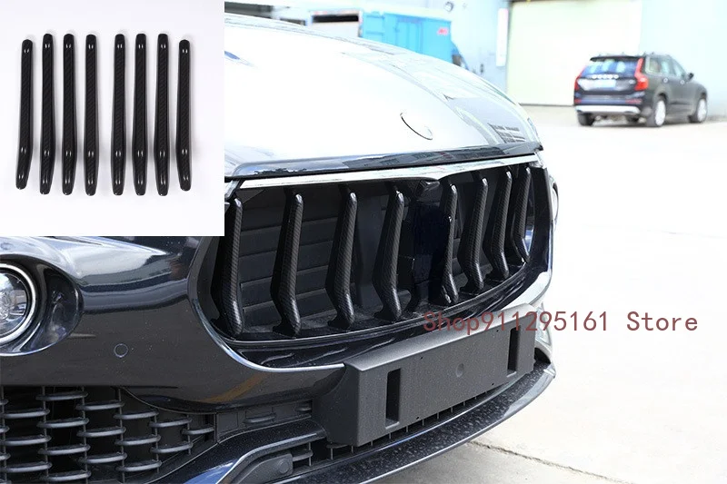 

Car Styling Accessories 8pcs Car Modification Parts Black Middle Mesh Grille Trim Strip Suitable for Maserati Levante