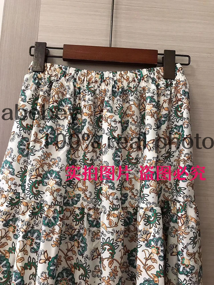 Юбка с цветочным принтом в богемном стиле трапециевидная юбка высокой талией и