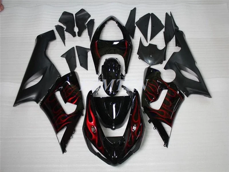 

Style New ABS Fairings Kits Fit For Kawasaki Ninja ZX-6R ZX6R 2005 2006 05 06 Bodywork Set Custom Red Flame
