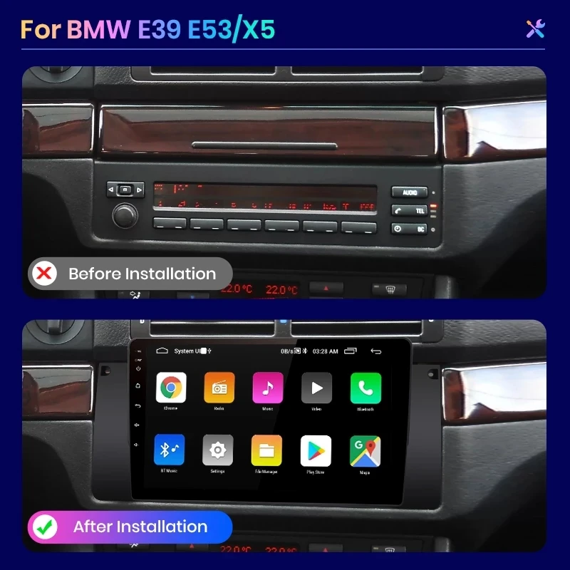 Автомагнитола AWESAFE PX9 для BMW E39 1996-2003 мультимедийный видеоплеер с GPS-навигацией 2 din