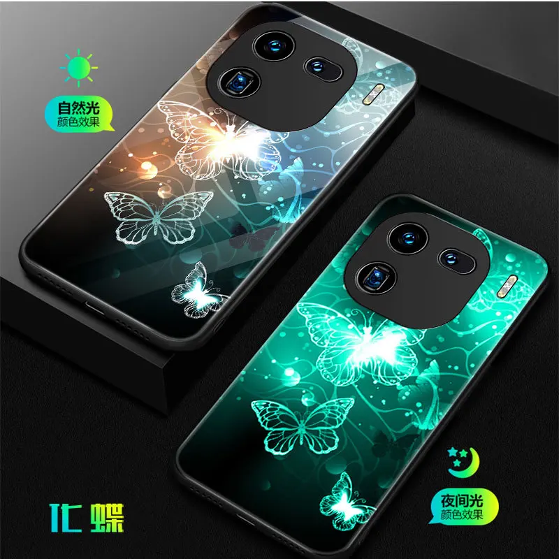 Светящиеся фотообои для Vivo iQOO 12 Pro чехол светящийся в темноте кот и рыба