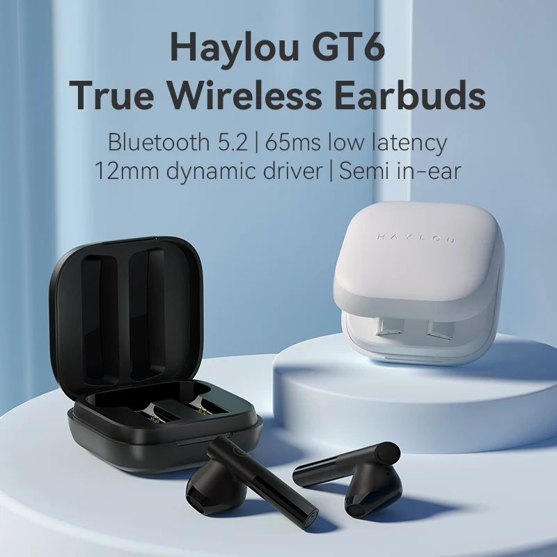 TWS-наушники HAYLOU GT6 с поддержкой Bluetooth V5.2 12 мм | Электроника