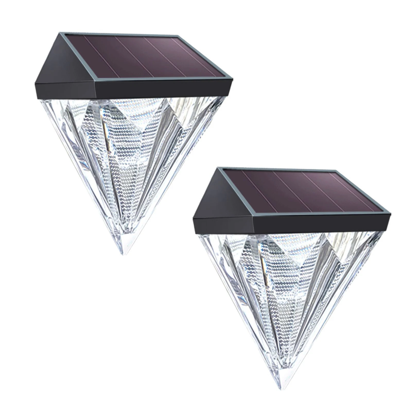 

2 шт., настенный светильник на солнечной батарее, с кристаллами