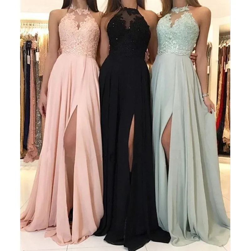 

Hi Shy Bridal Luxury Evening Dresse O-Neck Sleeveless A-LINE Floor-Length Chiffon 2023 New of Formal Evening Prom Dress Women