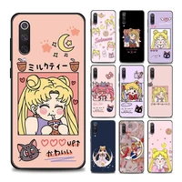anime cute cartoon sailor moon phone case for xiaomi mi 9 9t pro se mi 10t 10s mia2 lite cc9 pro note 10 pro 5g soft silicone