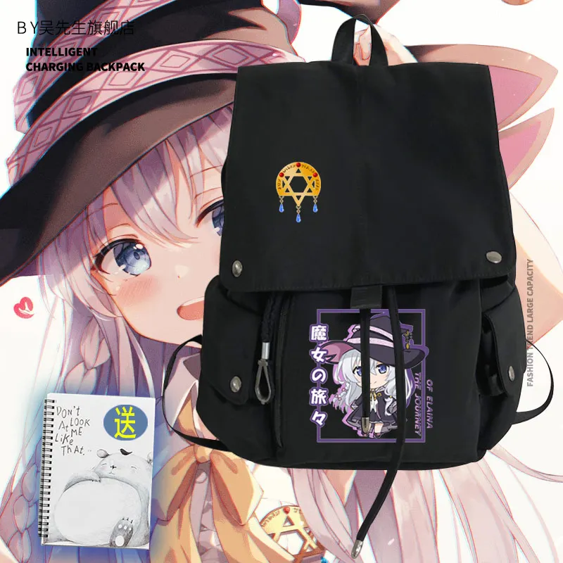 

Anime Wandering Witch The Journey of Elaina Backpack Shoulder Bag Fashion Student Casual Cosplay High capacity schoolbag Gift