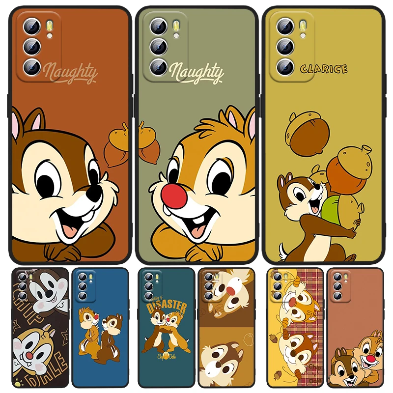 

Cute Chip 'n' Dale Phone Case For OPPO A5 A9 A12 A1K AX7 A72 A52 A31 A53 A53S A73 A93 A94 A74 A16 Black Iuxury Silicone Back